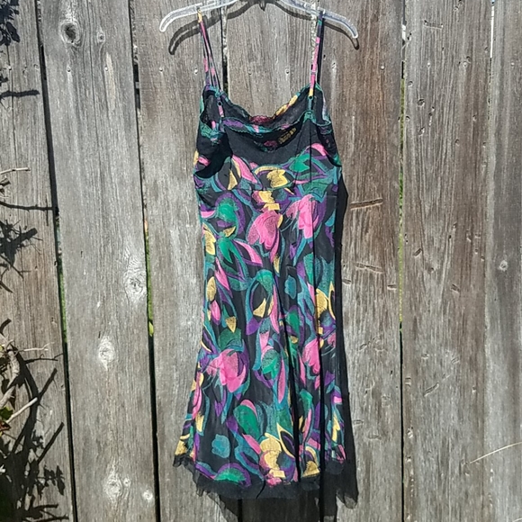 Lux Silk Floral Midi Dress Cami Slip size Medium - Picture 2 of 9